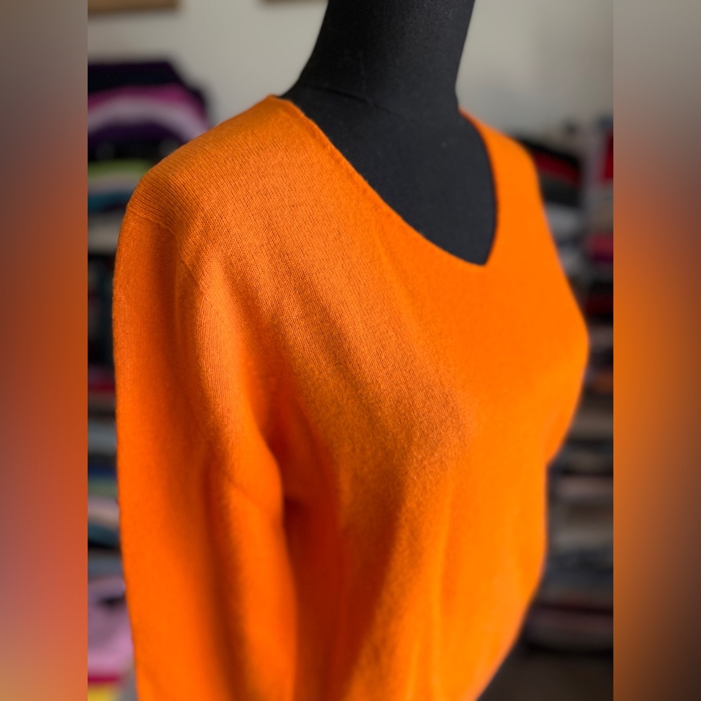 Vibrant Orange Women's Wool Sweater, Aige, NWT, L